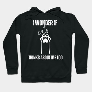 funny I Wonder If Cats Thinks About Me Too, Cats shirt Hoodie